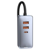 Ładowarka samochodowa Baseus Share Together z przedłużaczem, 2x USB, 2x USB-C, 120W (szara)