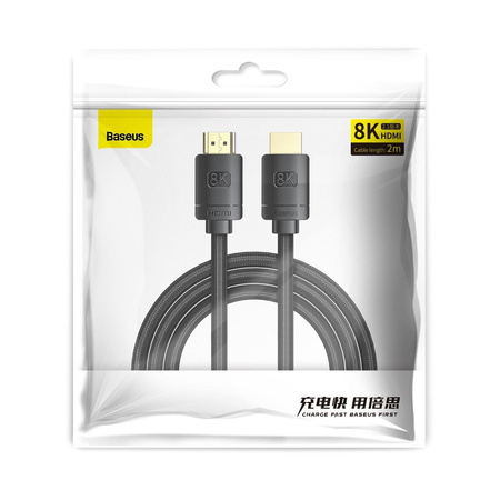 Baseus High Definition Series | Kabel HDMI 2.1 | 8K | 60Hz | 3D | HDR | 48Gbps | 2m | Czarny