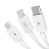 Baseus Superior Data USB fast charging cable for M+L+C 3.5A 0.5M(White)