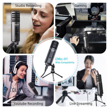 Mikrofon USB Z Odsłuchem Synco V1 - Pojemnościowy