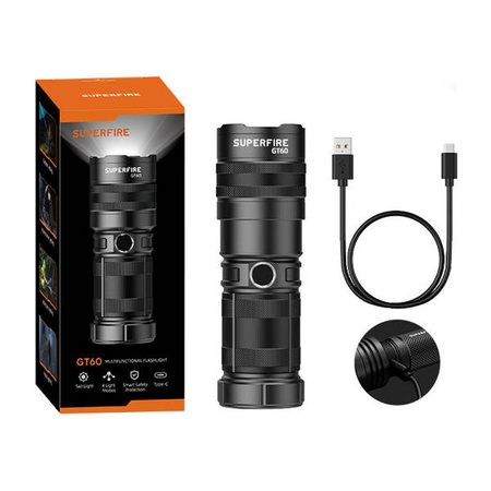 Superfire GT60 flashlight, 2600lm, USB-C