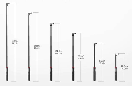 Statyw Selfie Stick + Szybkozłączka Magnetyczna Do Gopro / Sjcam / Xiaomi - Ulanzi Go Quick Ii / Wysoki