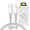 Baseus High Density Braided USB-C to Lightning cable, 20W, 5A, PD, 1m (white)