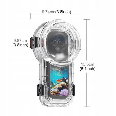 Puluz PU760T | Insta360 X5 Invisible Dive Case | Niewidzialna obudowa | 60m | wodoszczelna | Insta360 Magnetic Quick Release