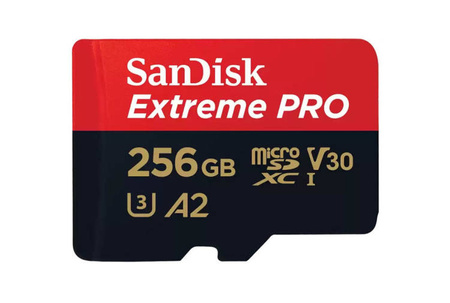 KARTA SANDISK EXTREME PRO microSDXC 256GB 200/140 MB/s A2 C10 V30 UHS-I U3