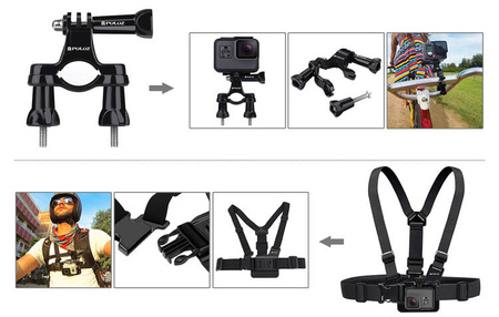 Zestaw 50 akcesoriów Puluz do kamer sportowych PKT39