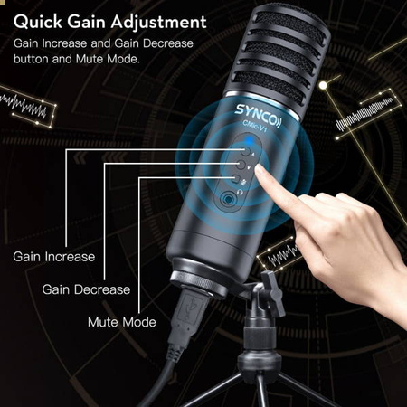 Mikrofon USB Z Odsłuchem Synco V1 - Pojemnościowy