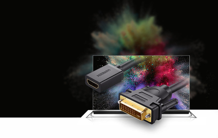 Adapter DVI do HDMI UGREEN 20118, 15cm (czarny)