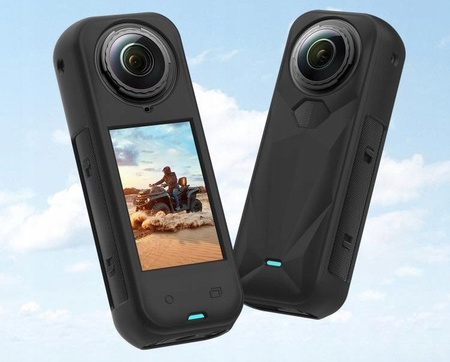 Puluz PU757B | Silicone Case + Lens Cap | Protective Cover for Insta360 X5 | Black