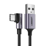 UGREEN US284 | Kabel USB do USB-C | kątowy | 3A | QC 3.0 | 1m | Czarny