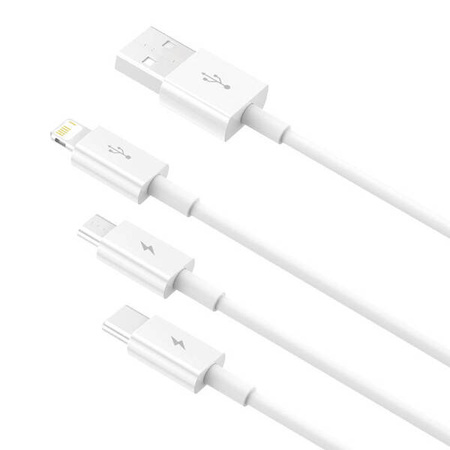 Baseus Superior Data USB fast charging cable for M+L+C 3.5A 1M(White)