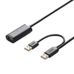 UGREEN US137 Extension cable 2x USB 2.0, active, 10m (black)