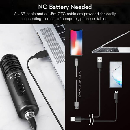 Mikrofon USB Z Odsłuchem Synco V1 - Pojemnościowy