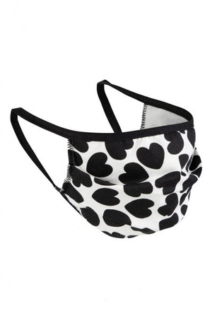 Becker Healthcare B2 - 2-layer FFP1 protective mask with elastic band (Black Hearts)