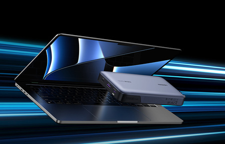 Powerbank 20000mAh Ugreen PB720, USB + 2x USB-C, 100W PD (szary)