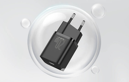 Baseus Super Si Quick Charger 1C 20W wall charger with USB-C to Lightning 1m cable (black)
