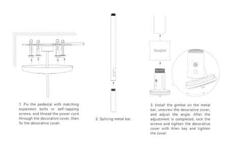 Dangbei ceiling mount for projectors with ±12° angle adjustment and height 10-40 cm
