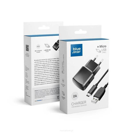 Ładowarka sieciowa USB / 2A + kabel microUSB