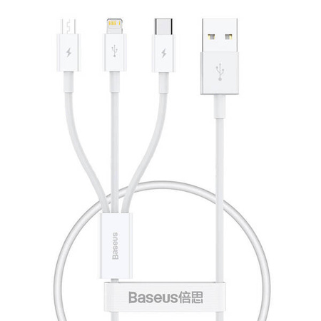 Baseus Superior Data USB fast charging cable for M+L+C 3.5A 0.5M(White)