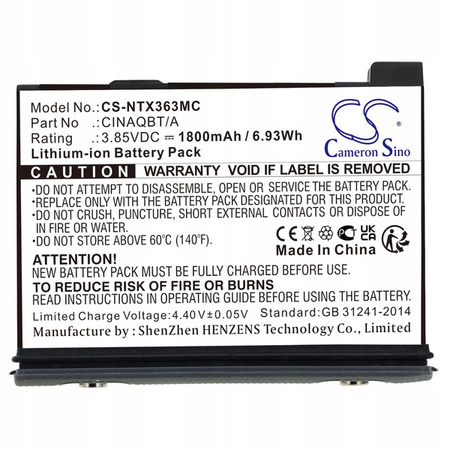 Rechargeable Battery Type Cinaqbt/a For Cameras Insta360 Insta 360 One X3 X 3 / Cs-ntx363mc