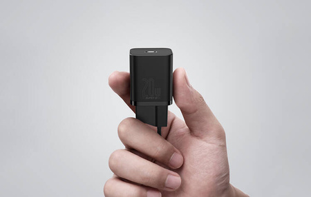 Baseus Super Si Quick Charger 1C 20W wall charger with USB-C to Lightning 1m cable (black)