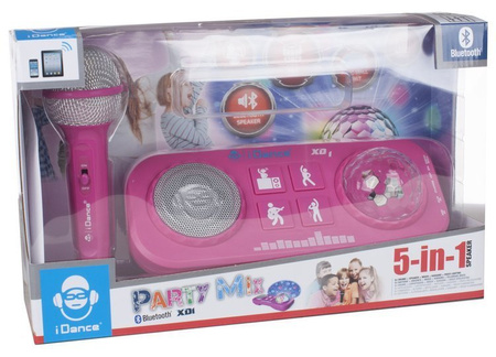 iDance Party Mix XD1 - a small DJ console with a microphone and a disco ball