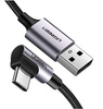 UGREEN US284 | Kabel USB do USB-C | kątowy | 3A | QC 3.0 | 1m | Czarny