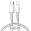 Baseus High Density Braided USB-C to Lightning cable, 20W, 5A, PD, 1m (white)