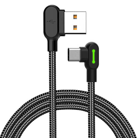 Mcdodo CA-5282 LED angled USB to USB-C cable, 1.8m (black)