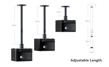 Dangbei ceiling mount for projectors with ±12° angle adjustment and height 10-40 cm