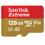Karta SanDisk Extreme microSDXC 128 GB 190/90 MB/s A2 C10 V30 UHS-I U3 ActionCam