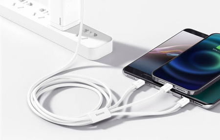 Baseus Superior Data USB fast charging cable for M+L+C 3.5A 1M(White)