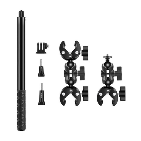 PULUZ PU496B | Motorcycle/bicycle mount with a single clamp and a 150 cm selfie stick