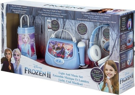 Frozen 2 - zestaw Kraina Lodu 2 3w1 torebka karaoke z mikrofonem, słuchawki, latarenka