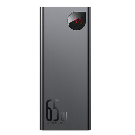Powerbank Baseus Adaman Metal 20000mAh, PD, QC 3.0, 65W, 2xUSB + USB-C + micro USB, (black)