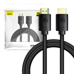 Baseus High Definition Series | Kabel HDMI 2.1 | 8K | 60Hz | 3D | HDR | 48Gbps | 2m | Czarny