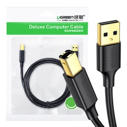 UGREEN US135 | Kabel USB 2.0 A-B do drukarki | pozłacany | 5m | czarny