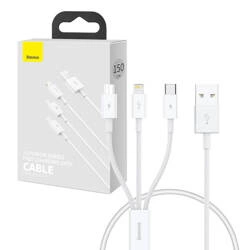 Kabel szybkiego ładowania Baseus Superior Data USB do M+L+C 3.5A 0.5M(White)