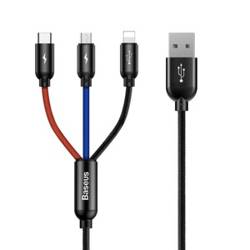 Kabel 3.5a 3w1 1.2m Micro Usb Type-c Iphone - Baseus