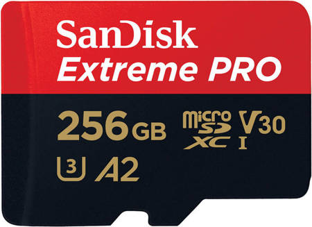KARTA SANDISK EXTREME PRO microSDXC 256GB 200/140 MB/s A2 C10 V30 UHS-I U3
