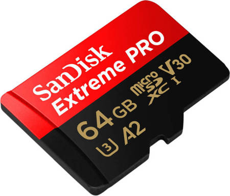 KARTA SANDISK EXTREME PRO microSDXC 64GB 200/90 MB/s A2 C10 V30 UHS-I U3