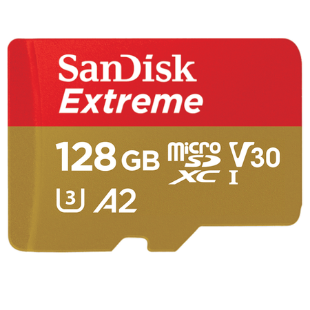 KARTA SANDISK EXTREME microSDXC 128 GB 190/90 MB/s A2 C10 V30 UHS-I U3 ActionCam