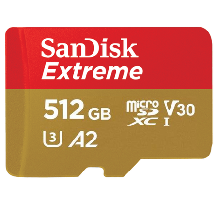 KARTA SANDISK EXTREME microSDXC 512 GB 190/130 MB/s A2 C10 V30 UHS-I U3