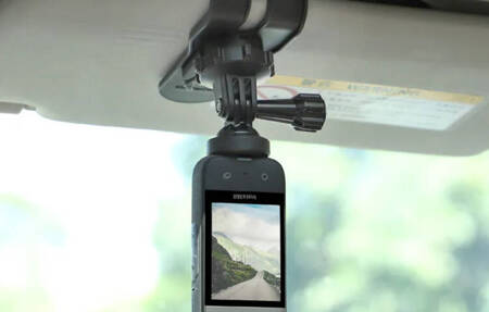 Uchwyt samochodowy Sunnylife dla kamer sportowych do montażu na osłonie przeciwsłoneczną (ZJ585)