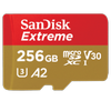 KARTA SANDISK EXTREME microSDXC 256 GB 190/130 MB/s A2 C10 V30 UHS-I U3