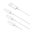 Kabel szybkiego ładowania Baseus Superior Data USB do M+L+C 3.5A 0.5M(White)